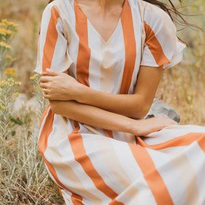 Piper and Scoot Multi-striped Maxi Dress